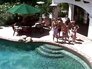 A Massive Lesbian Orgy by the Pool Can Make Any of These Coeds Cum